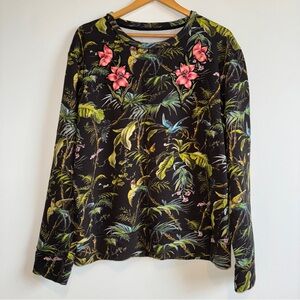 Gucci Men's Tropical Jungle Felted Cotton Sweatshirt Size XXL Missing Neck Tag